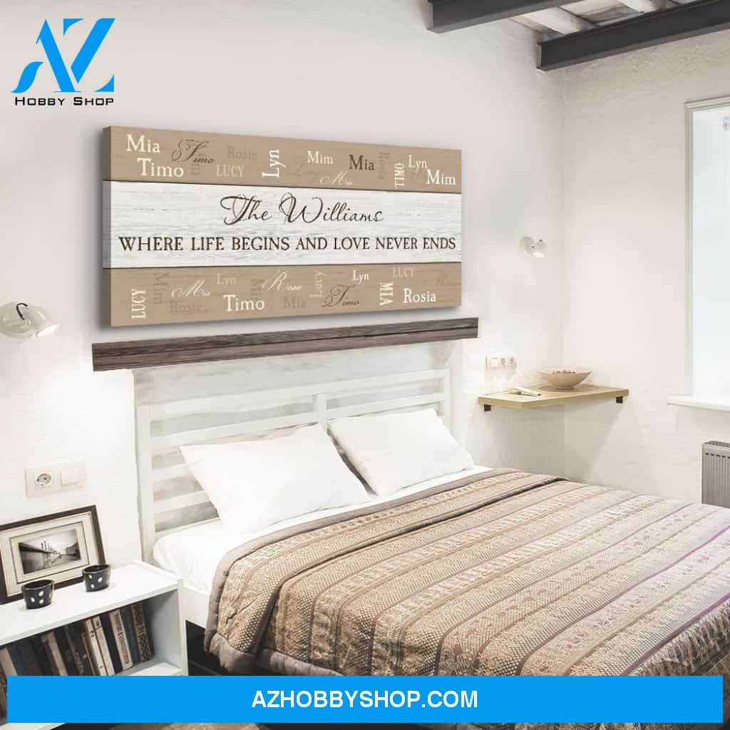 Where Life Begins - Personalized Custom Name Canvas