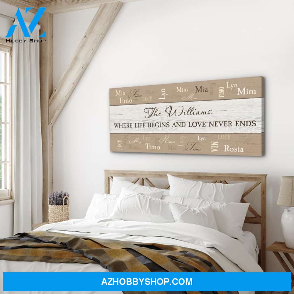 Where Life Begins - Personalized Custom Name Canvas