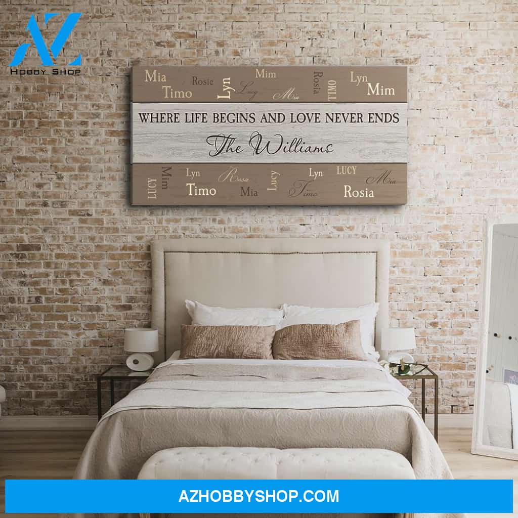 Where Life Begins - Personalized Custom Name Canvas