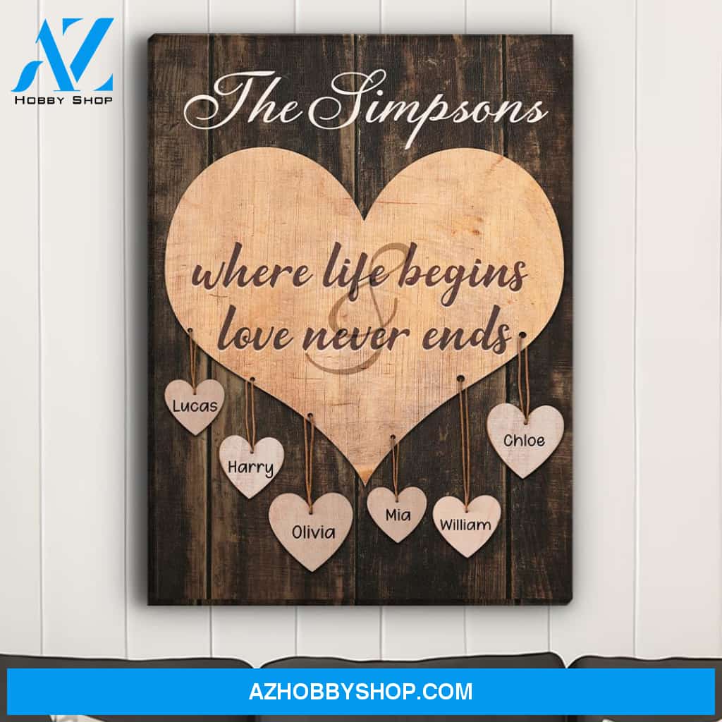 Where Love Never Ends - Personalized Custom Name Canvas