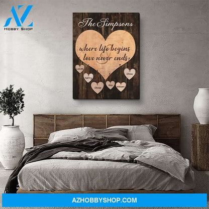 Where Love Never Ends - Personalized Custom Name Canvas