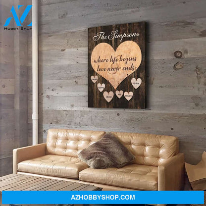 Where Love Never Ends - Personalized Custom Name Canvas