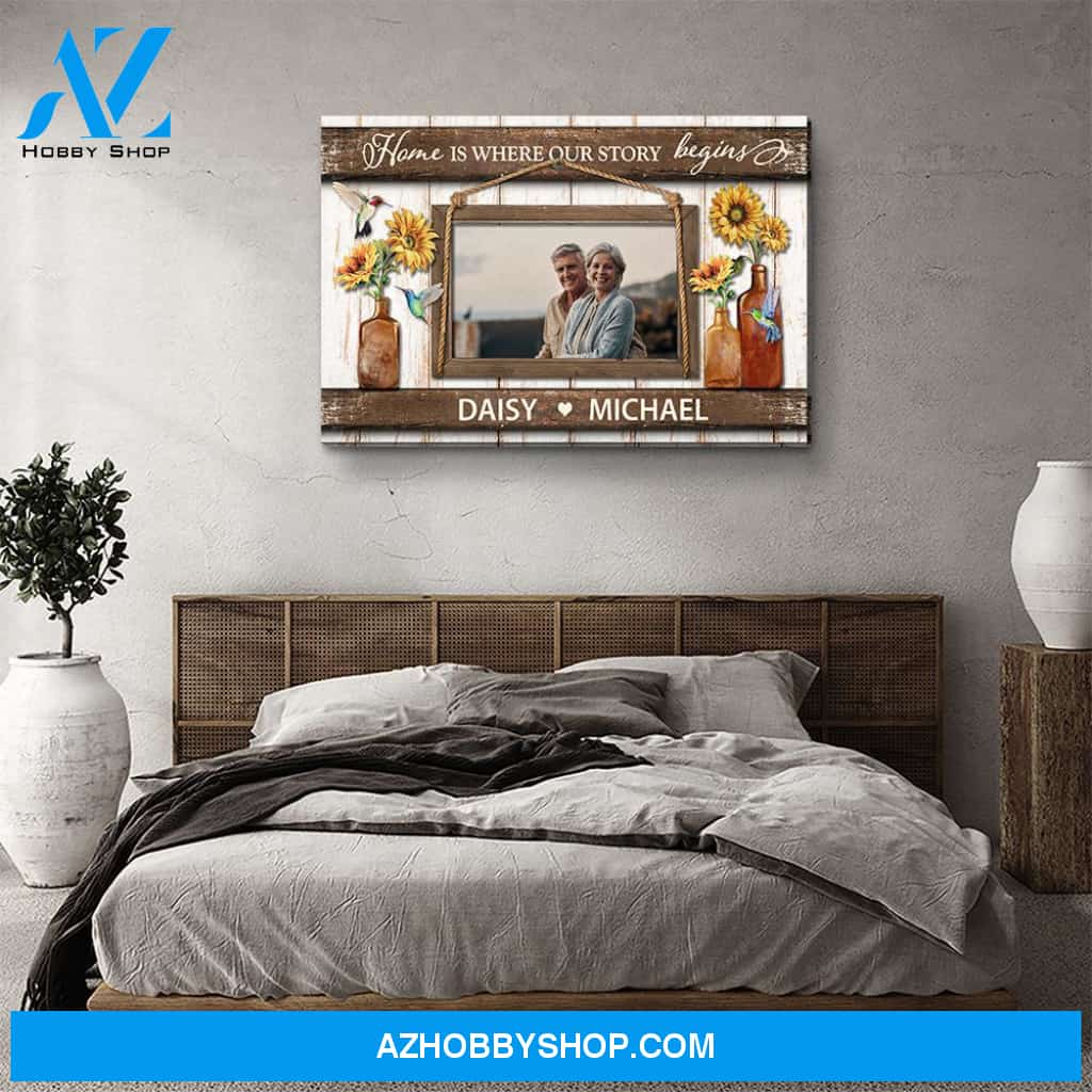 Where Our Story Begins - Personalized Custom Photo Canvas