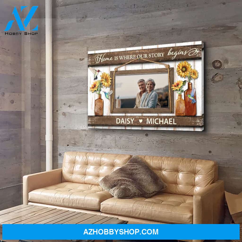 Where Our Story Begins - Personalized Custom Photo Canvas