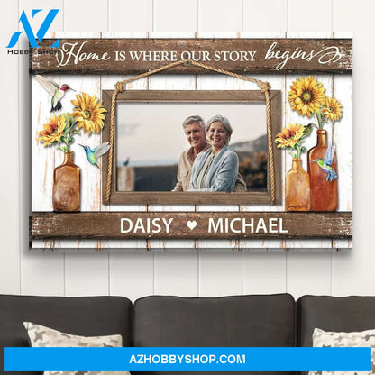 Where Our Story Begins - Personalized Custom Photo Canvas