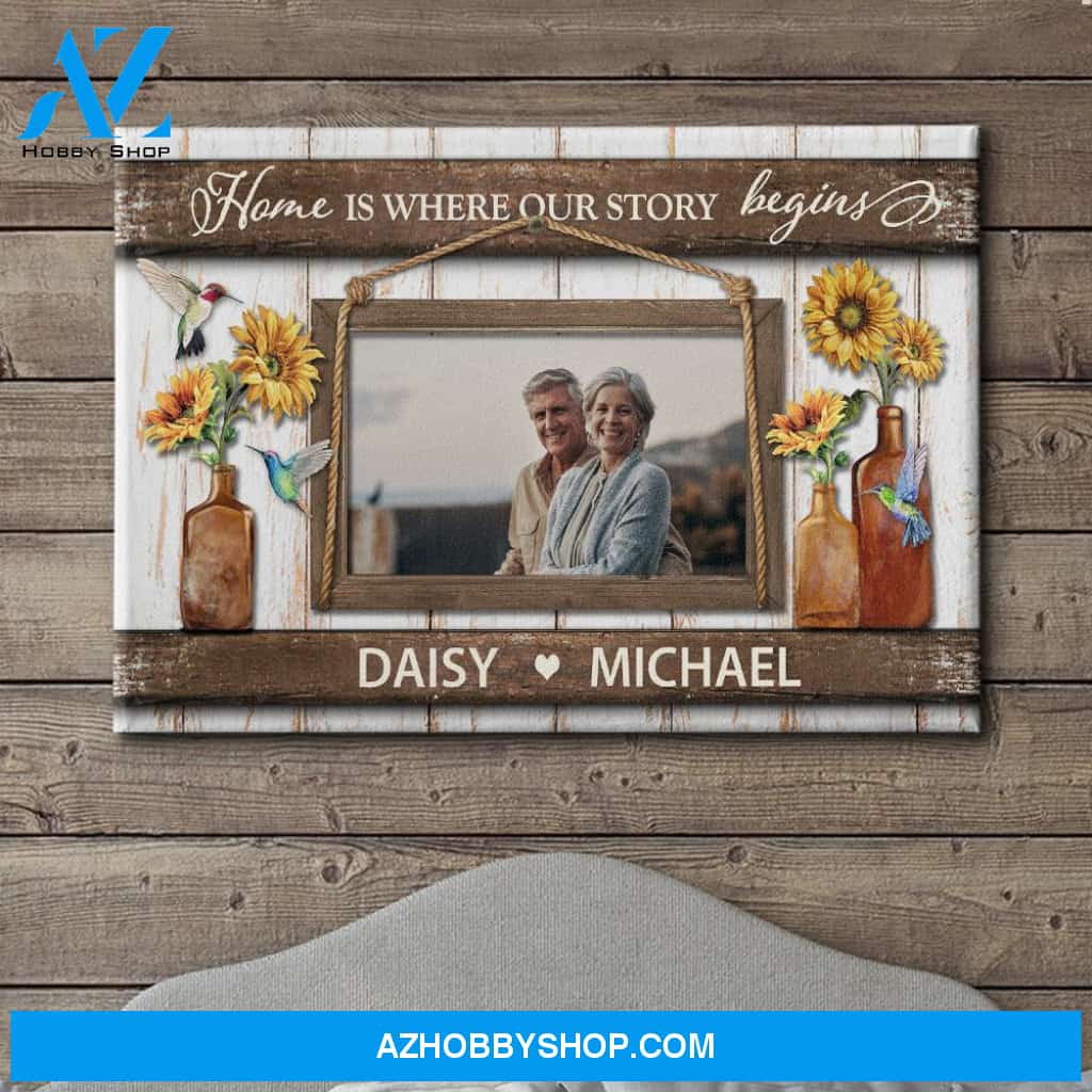 Where Our Story Begins - Personalized Custom Photo Canvas