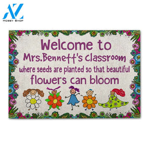 Personalized Back To School Ideas Teacher Where Seeds Are Planted - Custom Classroom Doormat