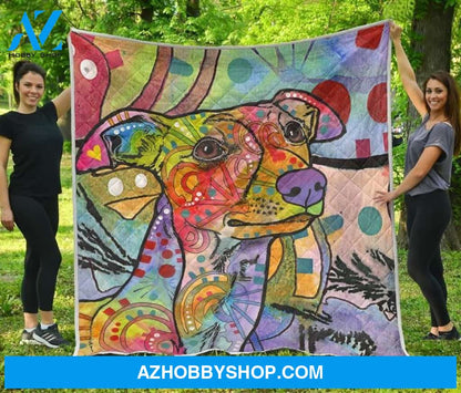 Whippet Dog Colorful Painting Art Fleece Blanket