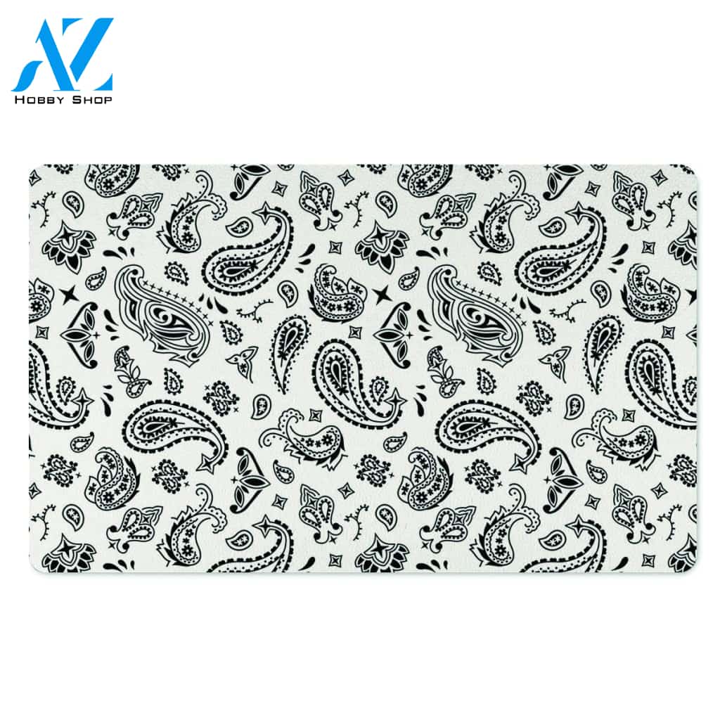 White Bandana Door Mat