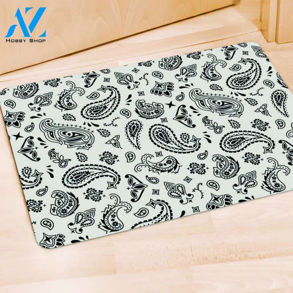 White Bandana Door Mat