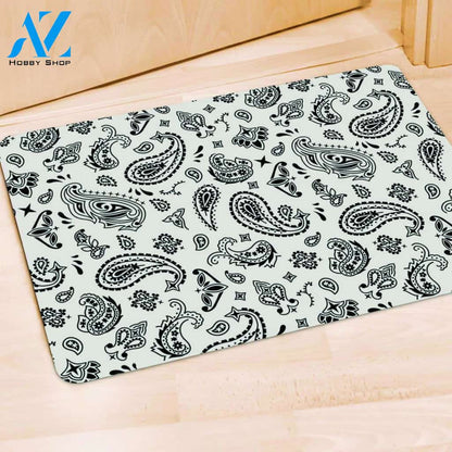White Bandana Door Mat