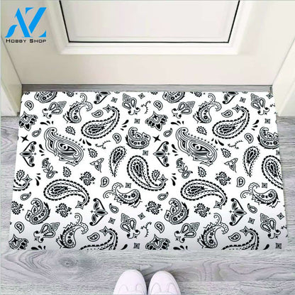 White Bandana Door Mat