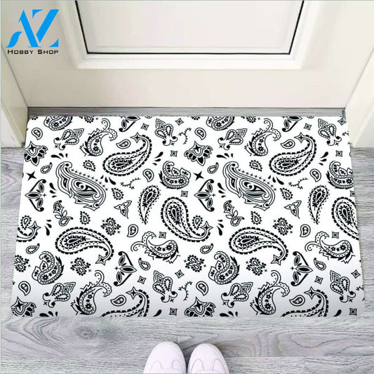 White Bandana Door Mat