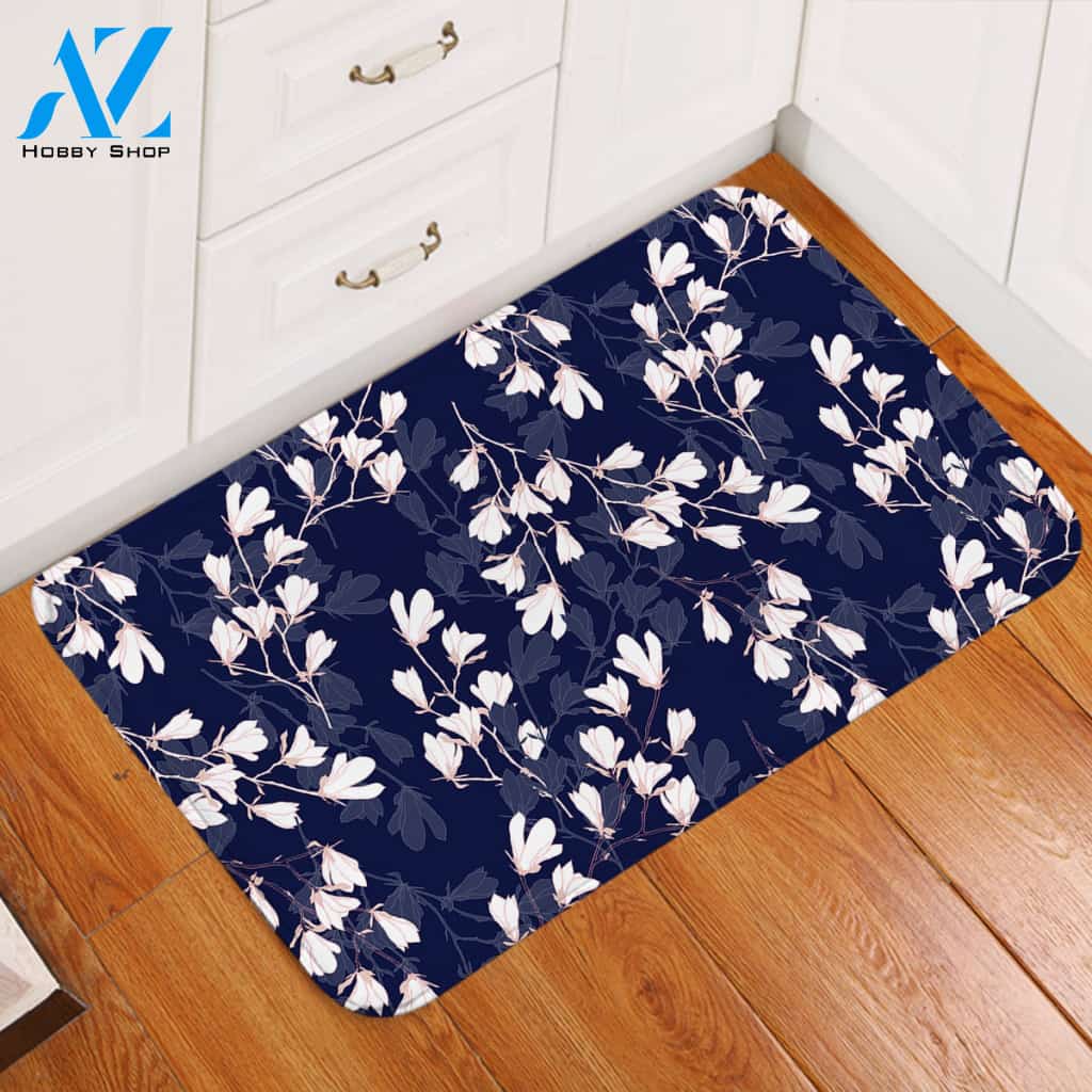White Blossom Door Mat