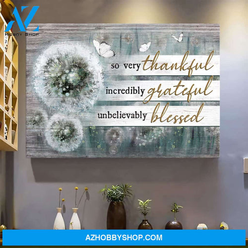 White butterfly and dandelion - Unbelievably blessed - Jesus Landscape Canvas Prints - Wall Art