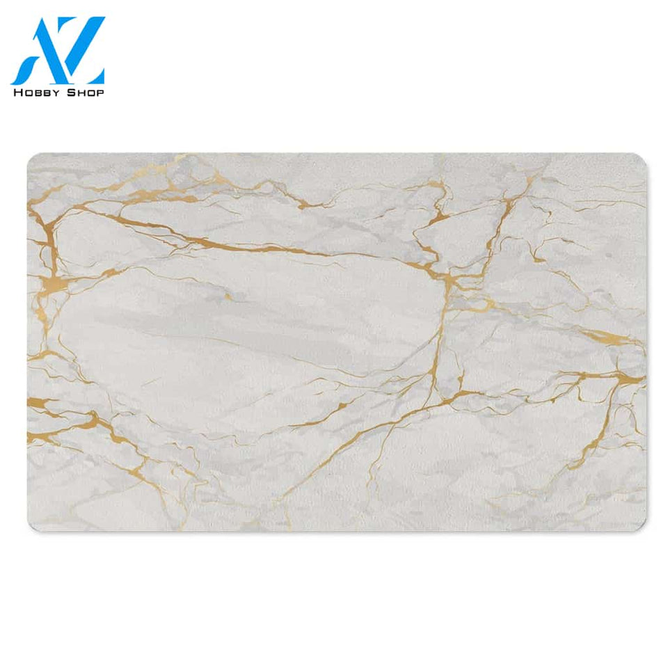 White Gold Marble Door Mat