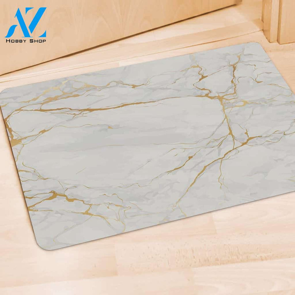 White Gold Marble Door Mat