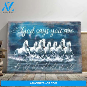 White horse - God says you are Jesus Landscape Canvas Prints - Wall Art