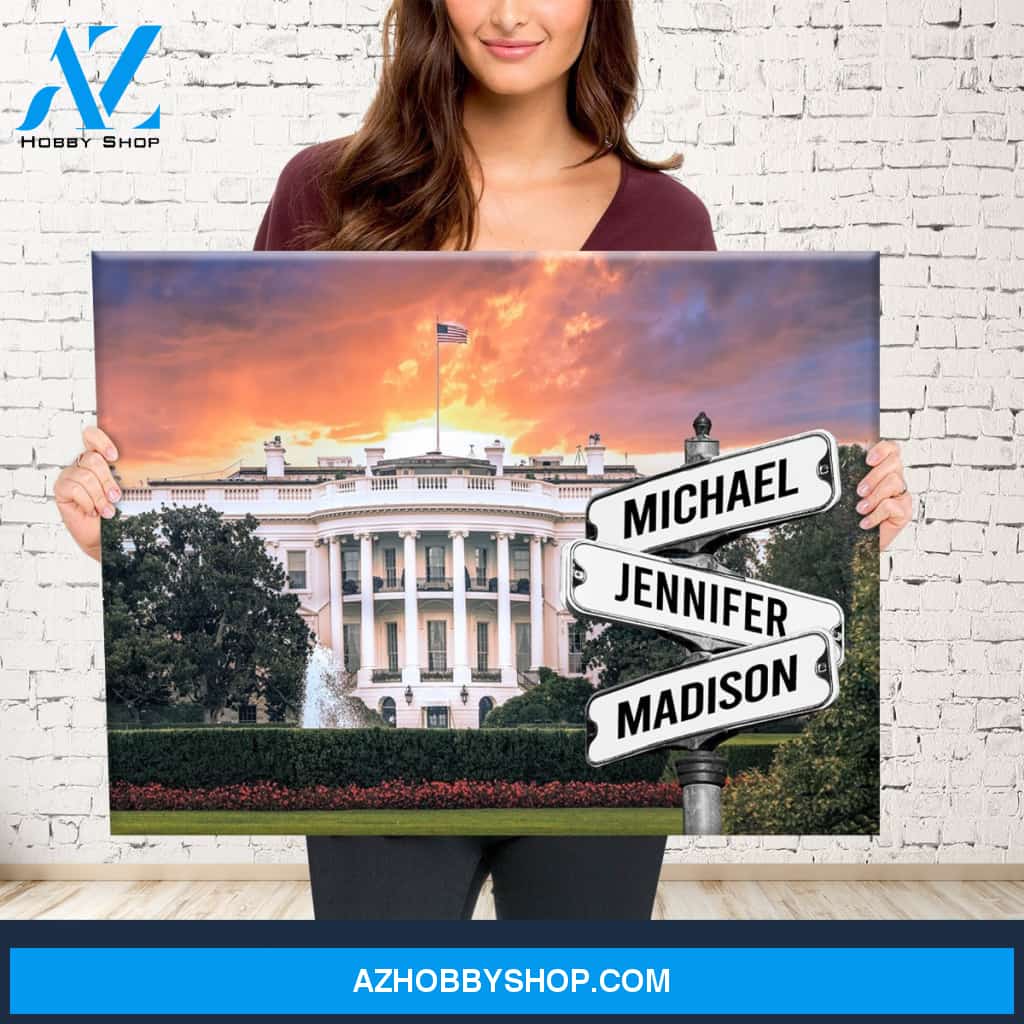 White House Color Multi Names Premium Canvas