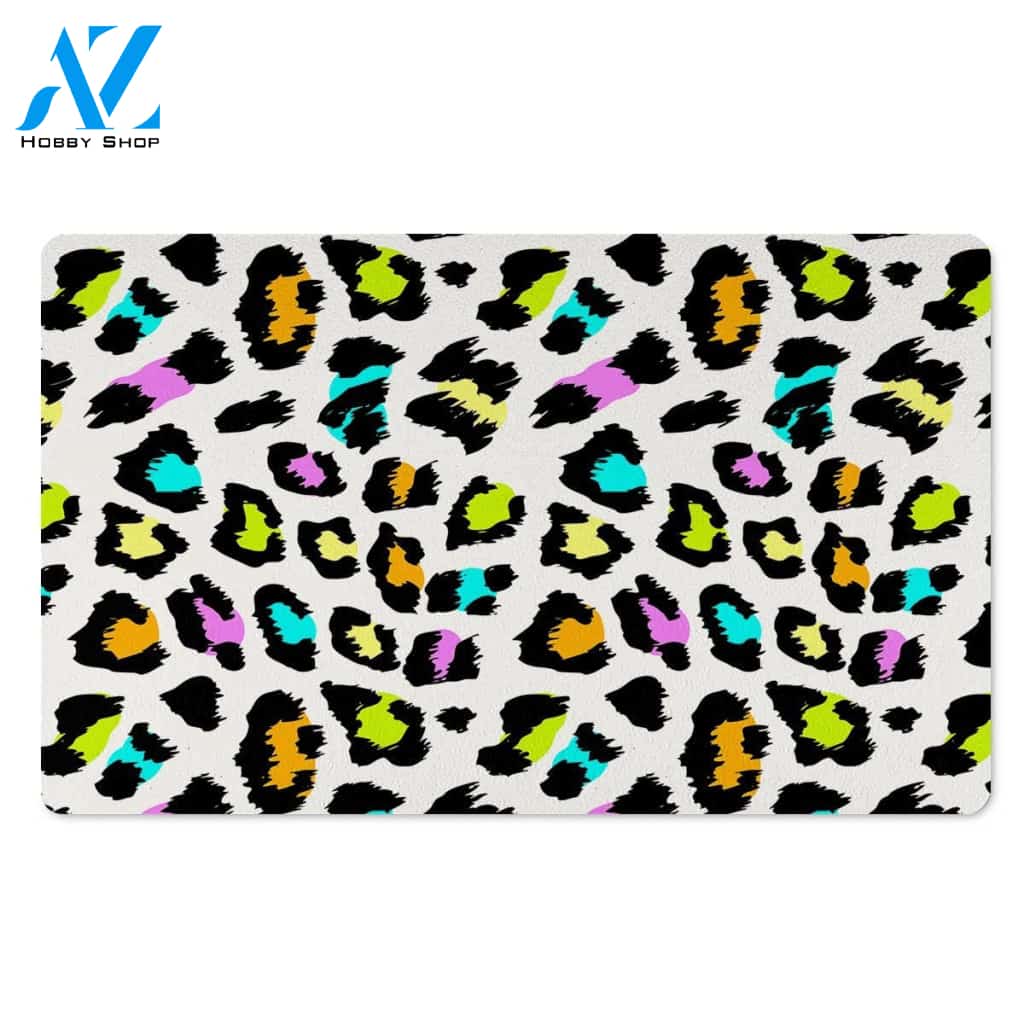 White Leopard Door Mat