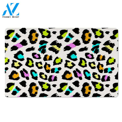 White Leopard Door Mat