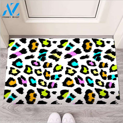 White Leopard Door Mat