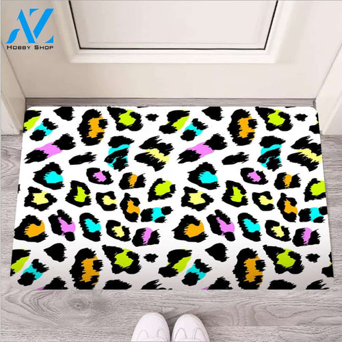 White Leopard Door Mat