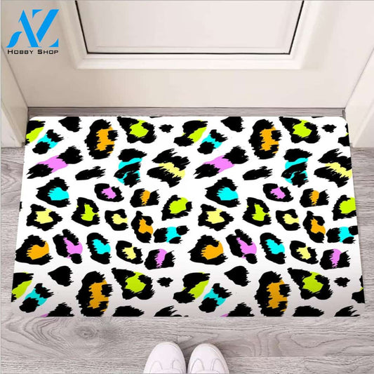 White Leopard Door Mat