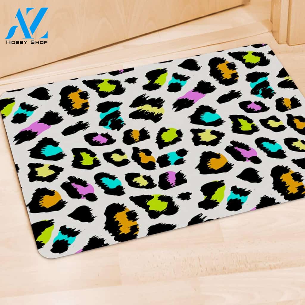 White Leopard Door Mat