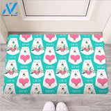 White Mama Bear Door Mat