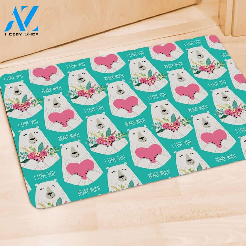 White Mama Bear Door Mat