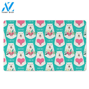 White Mama Bear Door Mat