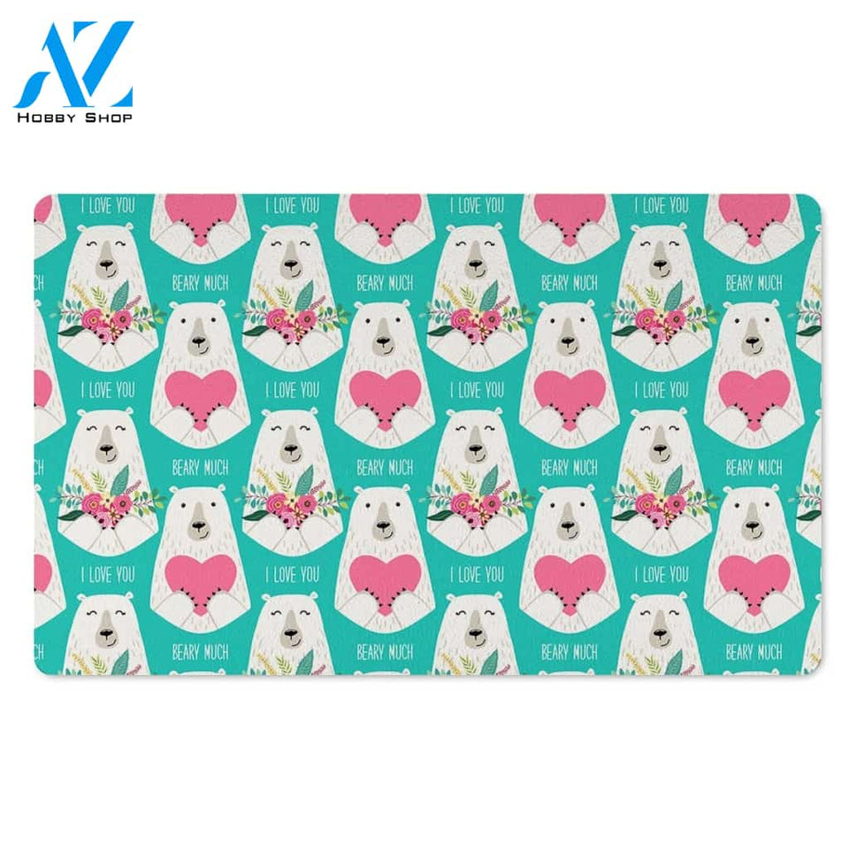 White Mama Bear Door Mat