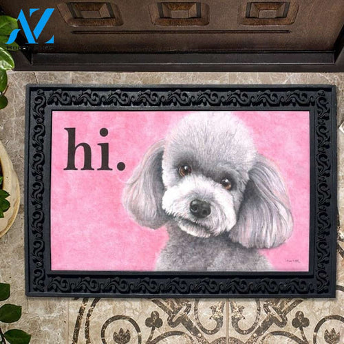 White Miniature Poodle Doormat - 18" x 30"