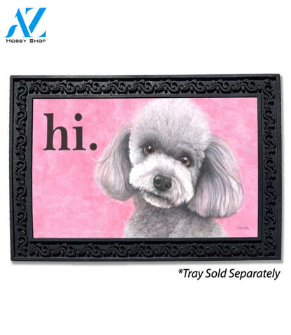 White Miniature Poodle Doormat - 18" x 30"