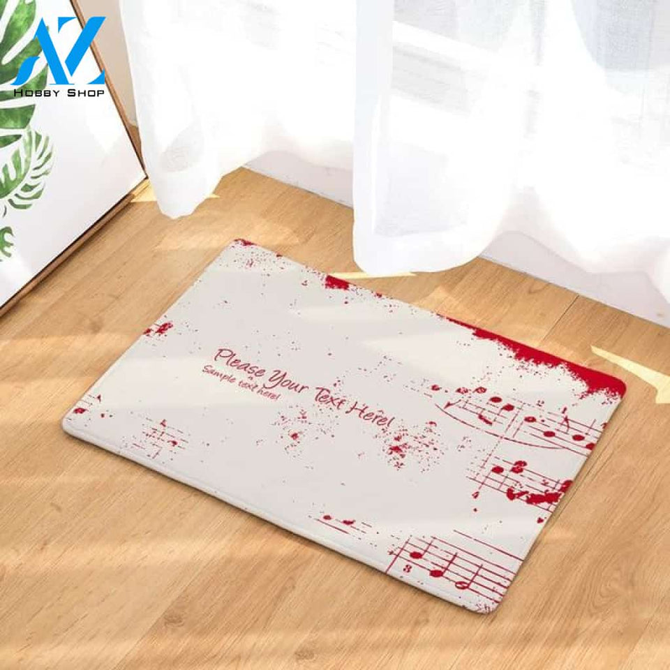White & Pink Music Notes Doormat Indoor and Outdoor Doormat Warm House Gift Welcome Mat Birthday Gift for Music Lovers Piano Lover