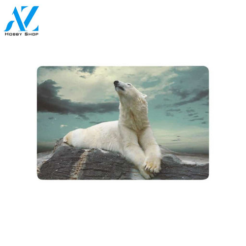 White Polar Bear Animal Doormat Welcome Mat House Warming Gift Home Decor Funny Doormat Gift Idea