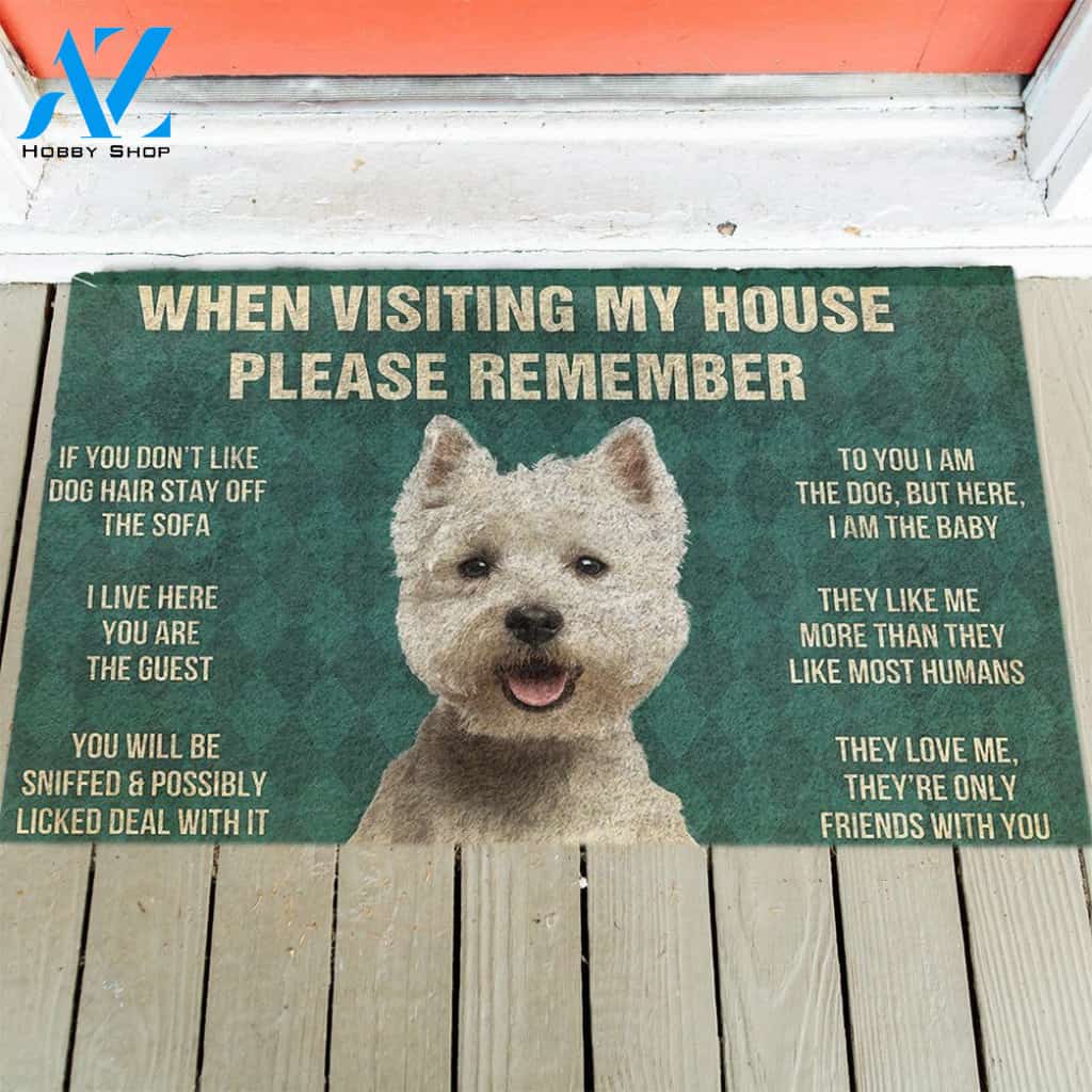 White Terrier's Rules Doormat