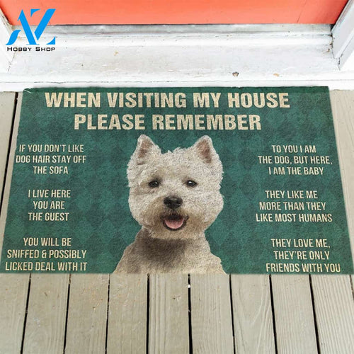 White Terrier's Rules Doormat
