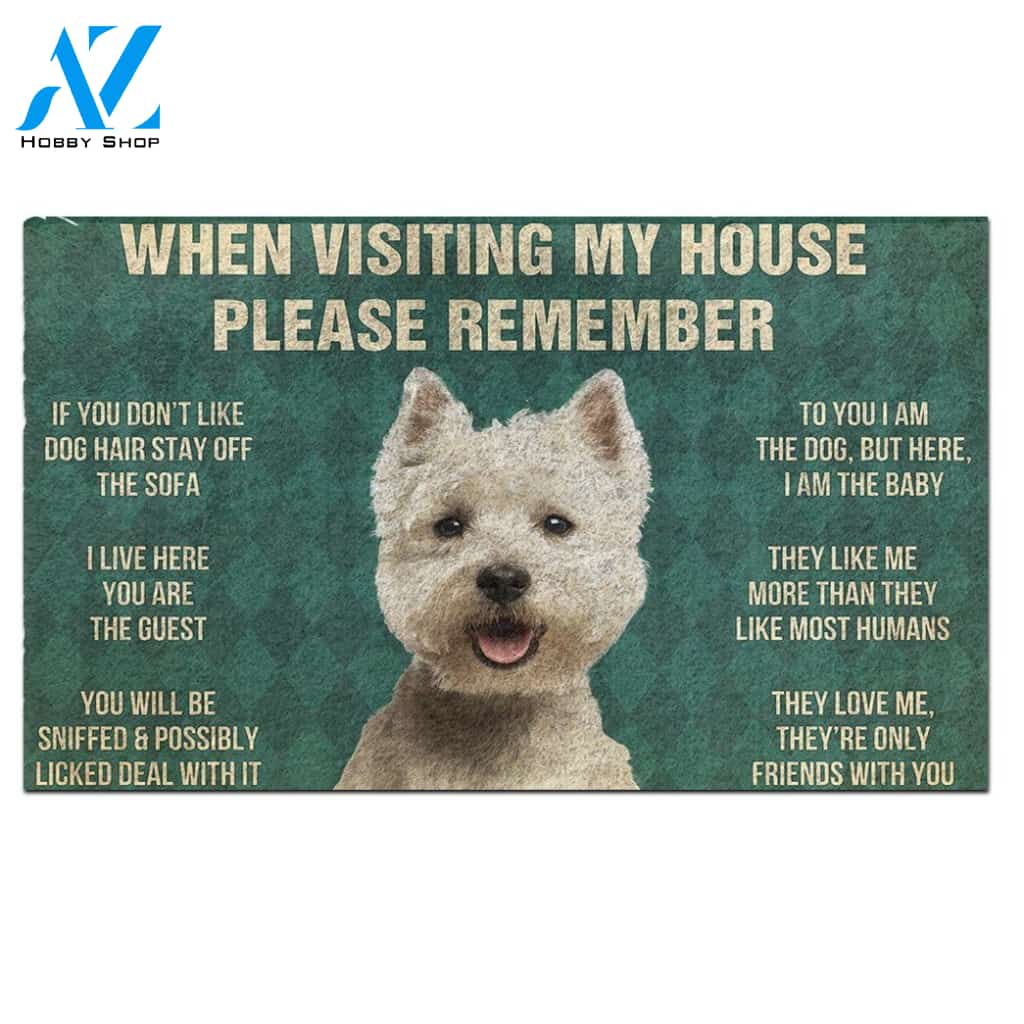White Terrier's Rules Doormat