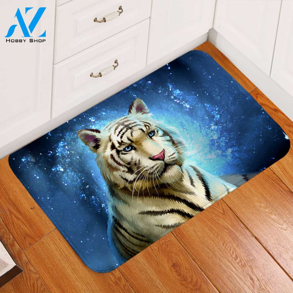 White Tiger Door Mat