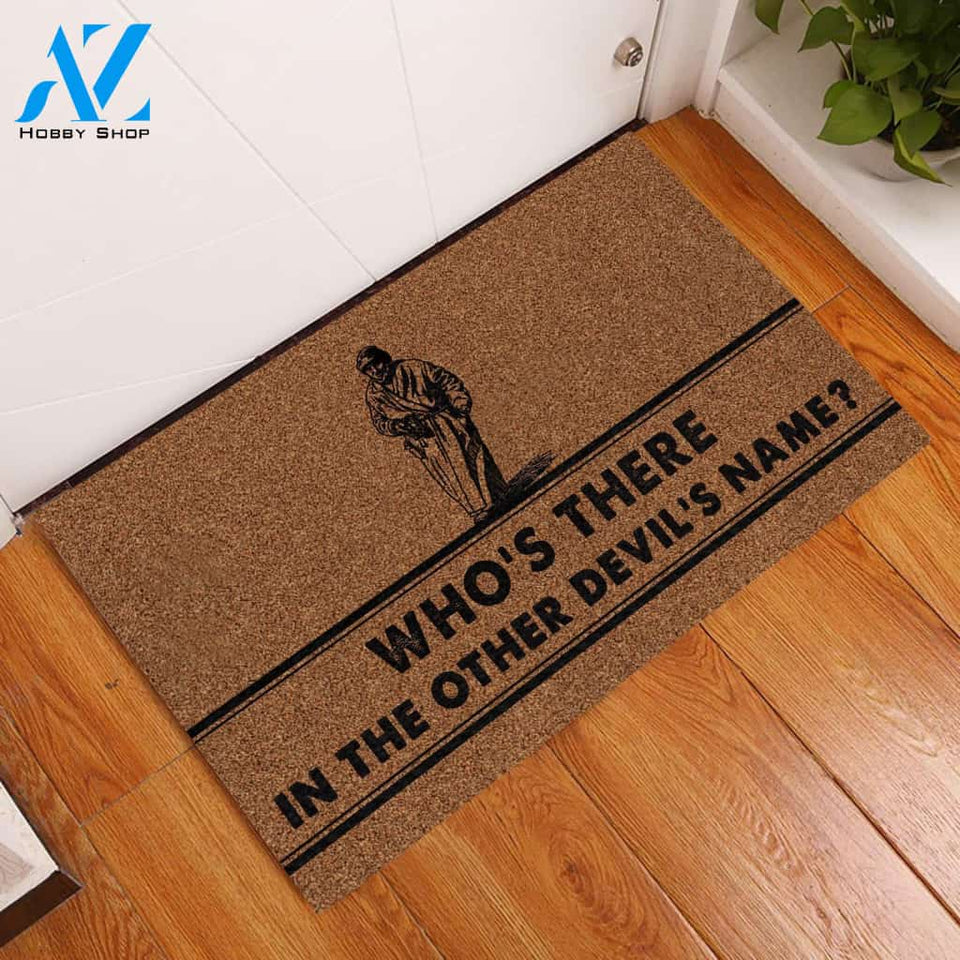 Who's There William Shakespeare Doormat Welcome Mat House Warming Gift Home Decor Gift for Cat Lovers Funny Doormat Gift Idea