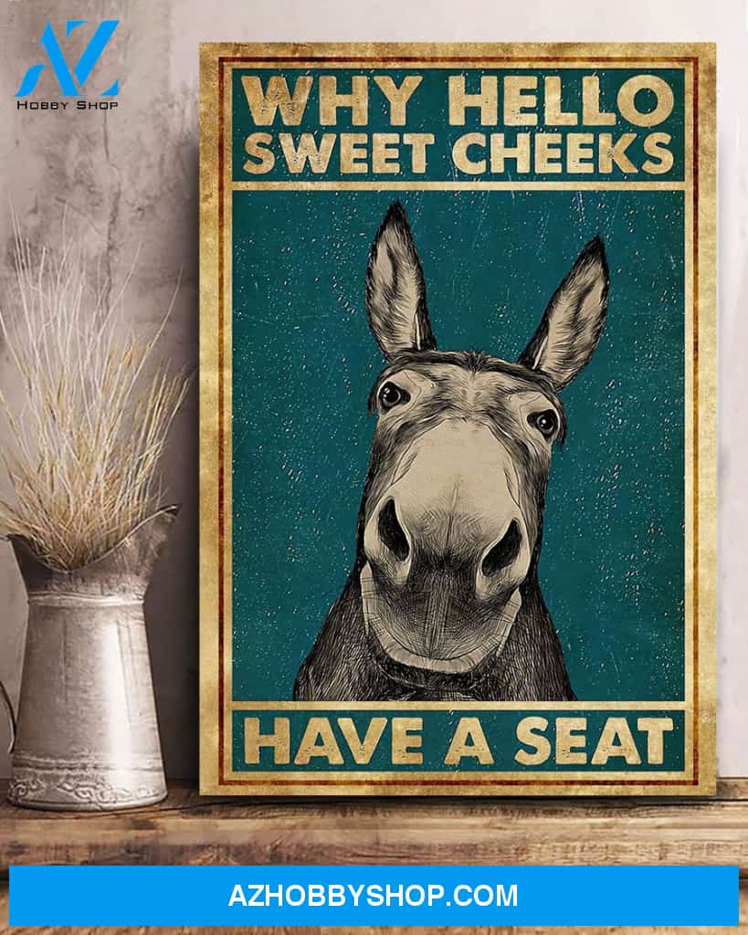 Why Hello Sweet Cheeks Donkey Canvas And Poster, Canvas Painting, Wall Decor Visual Art