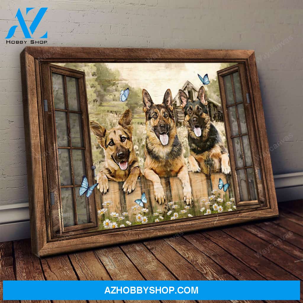 Why hello there German shepherd - Landscape Canvas Prints - Wall Art