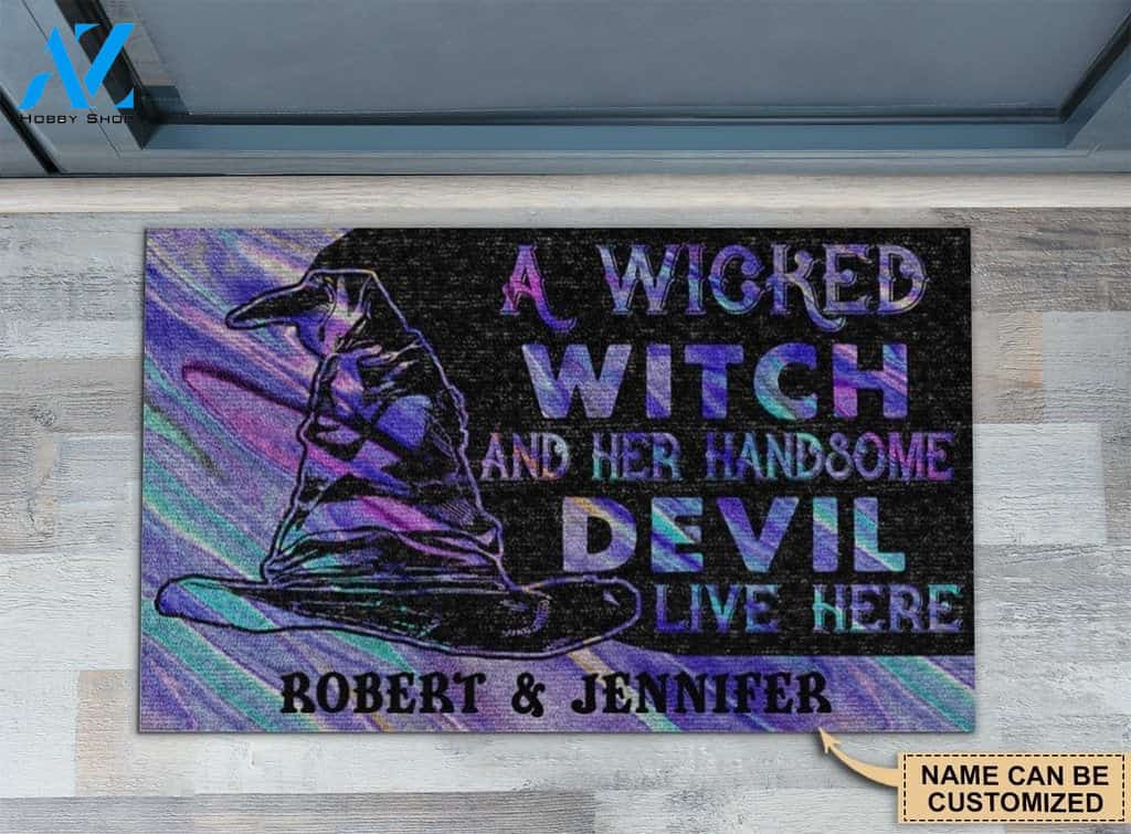 Wicked Witch Devil Live Here Custom Doormat