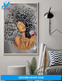 Widow Black Woman Easily Distracted By Music And Wine - Matte Canvas, Gift for you, gift for him, gift for black woman, gift for music lover memorial day