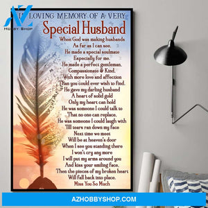 widow memorial day In Loving Memory Of A Very Special Husband - Matte Canvas, Gift for you, gift for him, gift for husband, gift for widow memorial day