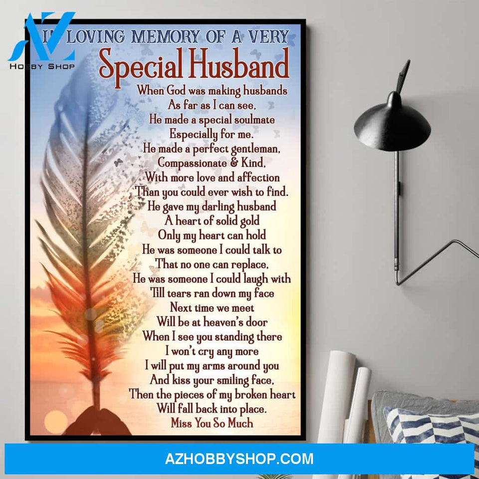 widow memorial day In Loving Memory Of A Very Special Husband - Matte Canvas, Gift for you, gift for him, gift for husband, gift for widow memorial day