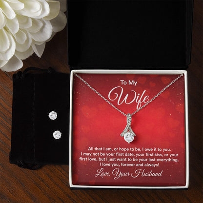 Wife All That I Am Or Hope To Be Alluring Beauty Necklace And Earrings