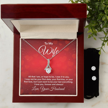 Wife All That I Am Or Hope To Be Alluring Beauty Necklace And Earrings